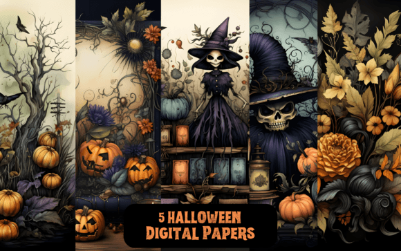 5 Watercolor Halloween Backgrounds for Creative Projects