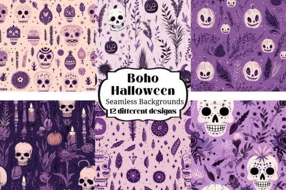 Boho Halloween Purple Backgrounds: Elevate Your Projects