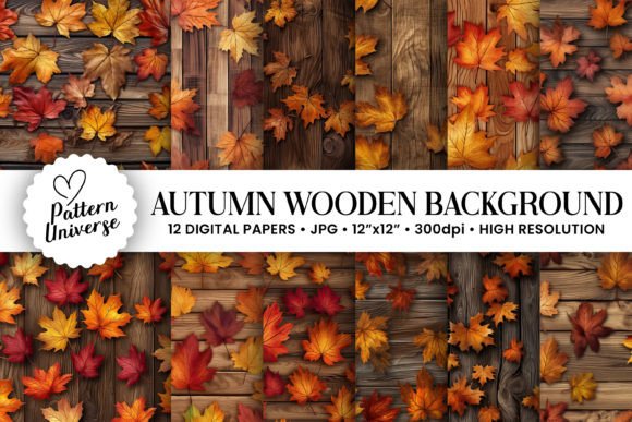 Capturing Autumn’s Charm with Wooden Leaves Backgrounds