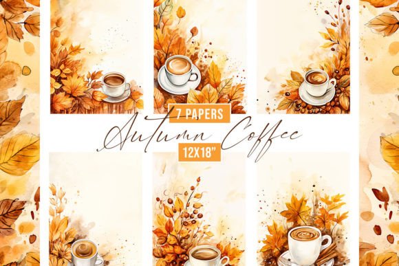 Capturing Cozy Season with Watercolor Autumn Coffee Backgrounds