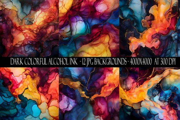 Dark Colorful Alcohol Ink Backgrounds: Elevate Your Designs