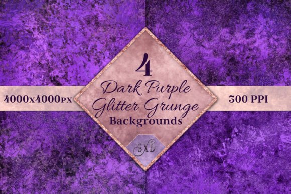 Dark Purple Glitter Grunge Backgrounds: Edgy & Glamorous Design