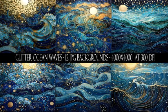Dive into Design: Using Glitter Ocean Wave Backgrounds