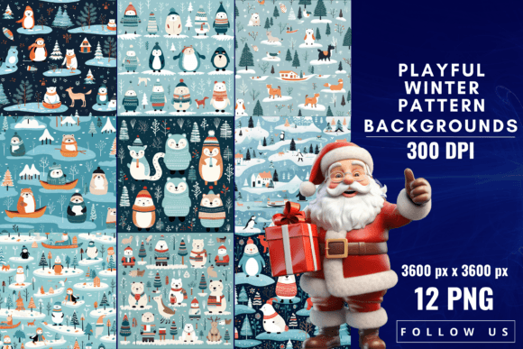 Embrace the Season with Playful Winter Pattern Backgrounds