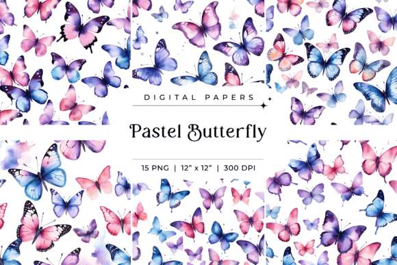 Enchanting Pastel Butterfly Watercolor Backgrounds for Creatives