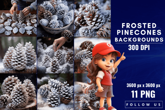 Frosted Pinecones Backgrounds: Winter's Whisper for Your Designs