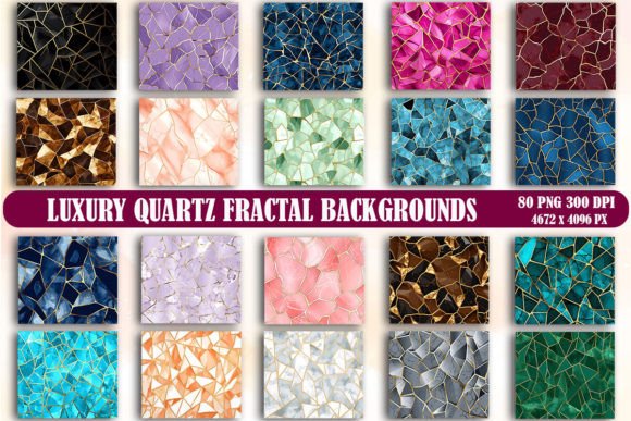 Luxury Quartz Fractal Backgrounds: Elevate Your Designs