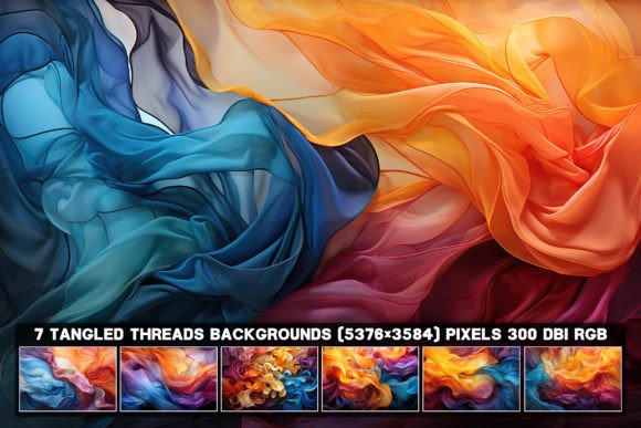 Unleash Creativity: 7 Abstract Tangled Threads Backgrounds