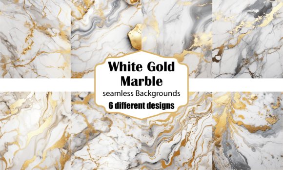 White Gold Marble Seamless Backgrounds for Modern Design